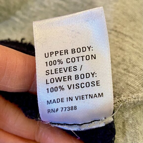 Madewell Sz Small V-neck Color-block Split-hem Sweatshirt Back Zip NavyBlue Gray - Picture 10 of 10